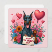 Valentinstag - Doberman 1 - Karte (Vorne/Hinten)