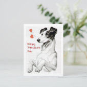 Valentinstag Dog Feiertagspostkarte (Stehend Vorderseite)