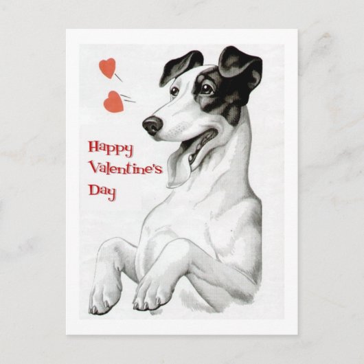 Valentinstag Dog Feiertagspostkarte (Vorderseite)