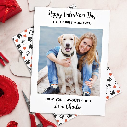 Valentinstag DOG MAMA Niedliches Personalisiertes Feiertagskarte