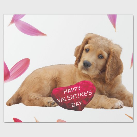 Valentinstag Dog Papier Geschenkpapier (Flach)