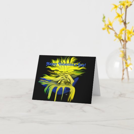 Valentinstag - Dolphin-Liebe Karte (Gelbe Blume)