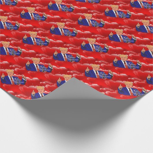 Valentinstag Donald Trump Geschenkpapier (Ecke)