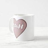 Valentinstag-Doppelinitialen Kaffeetasse (Vorderseite Links)