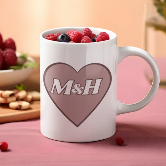 Valentinstag-Doppelinitialen Kaffeetasse