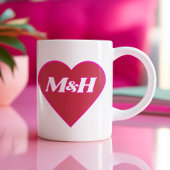 Valentinstag-Doppelinitialen Kaffeetasse