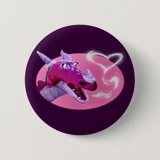 Valentinstag-Drache Button (Vorderseite)