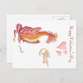 Valentinstag-Drache-Postkarte Feiertagspostkarte (Vorne/Hinten)