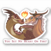 Valentinstag Drachen Aufkleber (Vorderseite)