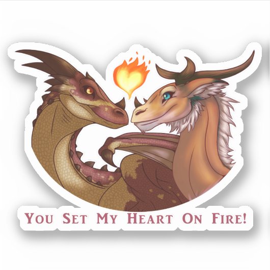 Valentinstag Drachen Aufkleber (Vorderseite)