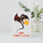 Valentinstag Drachenflamme Herz Postkarte (Stehend Vorderseite)