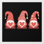 Valentinstag Drei Niedliche Gnomen, die Herz halte Fensteraufkleber (Blatt)