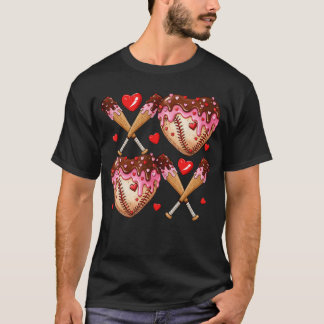 Valentinstag Drip Herz Baseball XOXO Jungen Männe T-Shirt