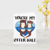 Valentinstag Du bist meine Otter-Hälfte Liebeswitz Karte (Gelbe Blume)