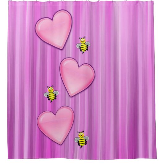 Valentinstag Duschvorhang, Biene Duschvorhang (Vorderseite)