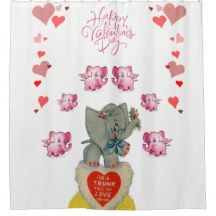Valentinstag Duschvorhang Elefanten