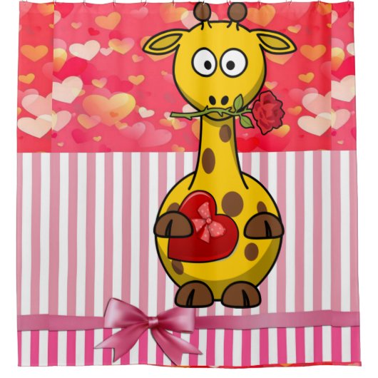 Valentinstag Duschvorhang, Giraffe Duschvorhang (Vorderseite)