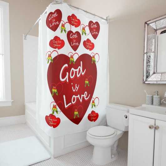 Valentinstag Duschvorhang Gott ist gut (Beispiel)