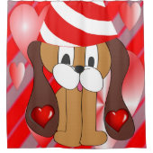 Valentinstag Duschvorhang, Hund Duschvorhang (Vorderseite)