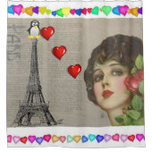 Valentinstag Duschvorhang, Pinguin Duschvorhang (Vorderseite)