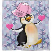Valentinstag Duschvorhang, Pinguin Duschvorhang (Vorderseite)