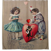 Valentinstag Duschvorhang, Vintag Duschvorhang (Vorderseite)