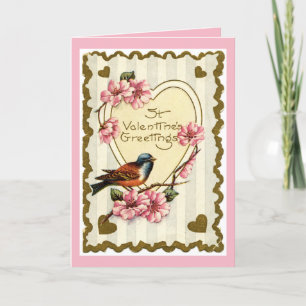 Valentinstag Ehefrau Vintage Feiertagskarte