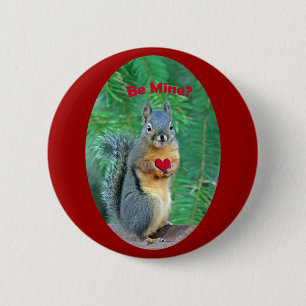 Valentinstag-Eichhörnchen Button