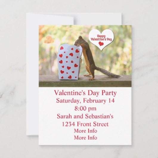 Valentinstag Eichhörnchen Feiertagskarte (Vorderseite)