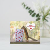 Valentinstag Eichhörnchen Feiertagspostkarte (Stehend Vorderseite)