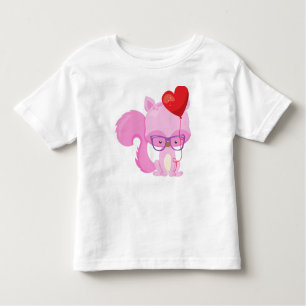 Valentinstag Eichhörnchen, rosa Eichhörnchen, Bril Kleinkind T-shirt