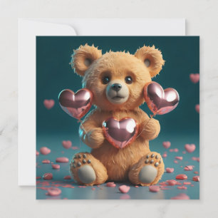 Valentinstag ein süßer kleiner Bär Feiertagskarte