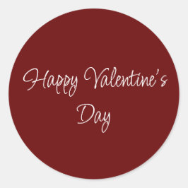 Valentinstag Einfach Elegantes Skript Rot Runder Aufkleber