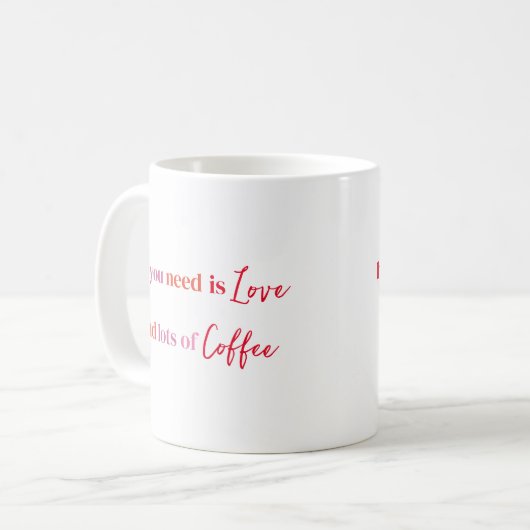 Valentinstag Einfache Liebe Kalligraphie Custom Kaffeetasse (Vorderseite Links)