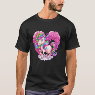Valentinstag Einhorn Herz Humor Kinder Prinzessin T-Shirt