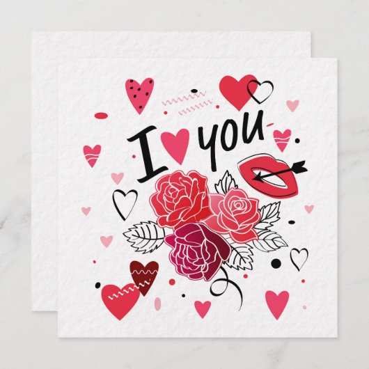 Valentinstag Einladung (Vorne/Hinten)