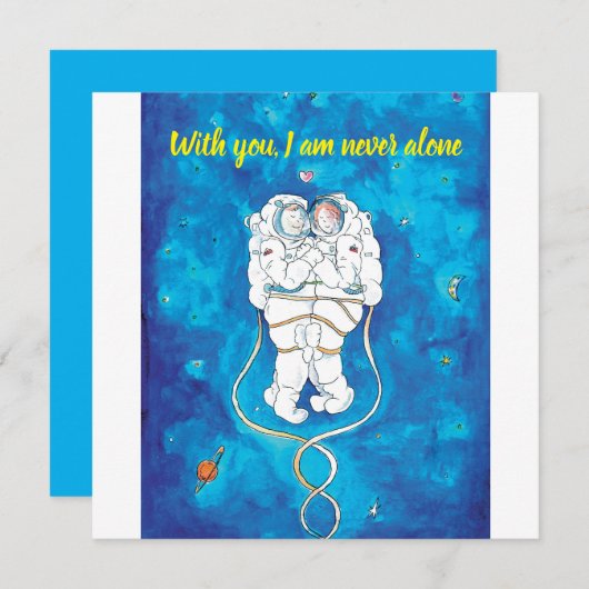 Valentinstag Einladung Astronauten Couple (Vorne/Hinten)