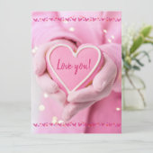 Valentinstag Einladung mit individueller Karte (Stehend Vorderseite)