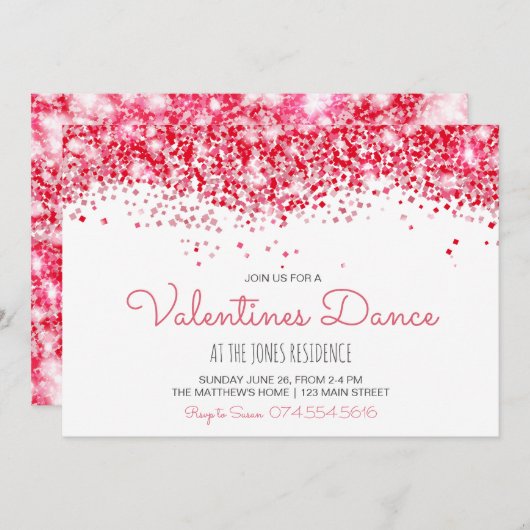 Valentinstag Einladung, Valentinstag Einladung (Vorne/Hinten)