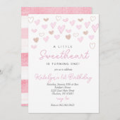 Valentinstag Einladung zum Geburtstag (Vorne/Hinten)