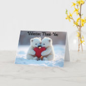 Valentinstag-Eisbärjunge Grußkarte Karte (Gelbe Blume)