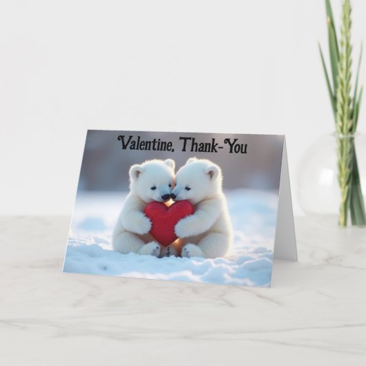 Valentinstag-Eisbärjunge Grußkarte Karte (Vorderseite)