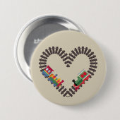 Valentinstag Eisenbahn Herz Button (Vorne & Hinten)