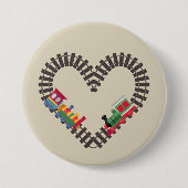 Valentinstag Eisenbahn Herz Button (Vorderseite)