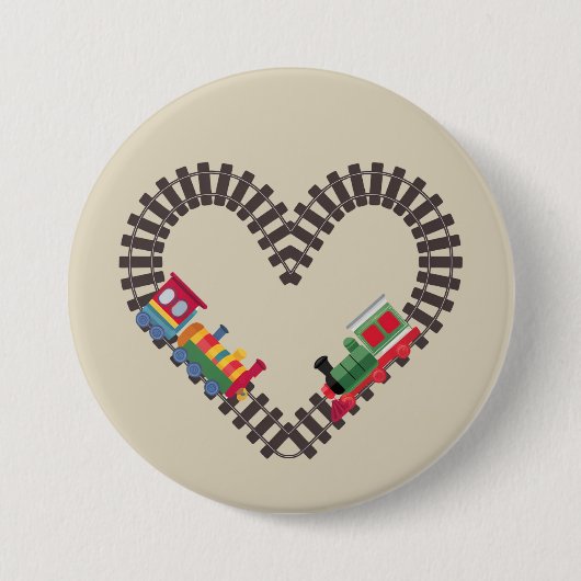 Valentinstag Eisenbahn Herz Button (Vorderseite)
