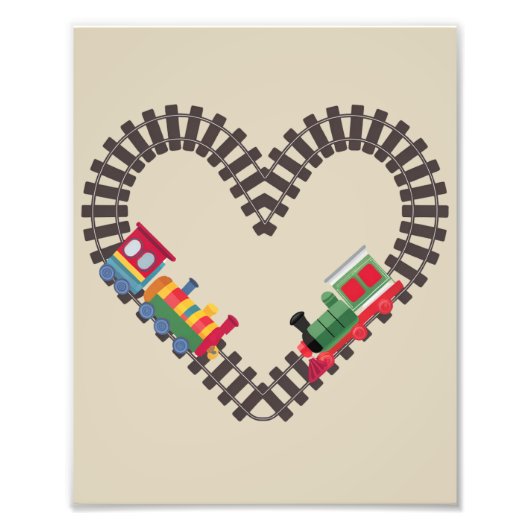 Valentinstag Eisenbahn Herz Fotodruck (Vorne)