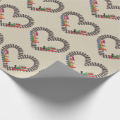 Valentinstag Eisenbahn Herz Geschenkpapier (Ecke)
