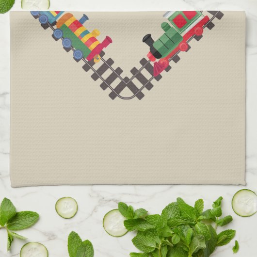 Valentinstag Eisenbahn Herz Geschirrtuch (Gefaltet)