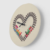 Valentinstag Eisenbahn Herz Große Wanduhr (Winkel)