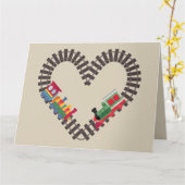 Valentinstag Eisenbahn Herz Karte (Gelbe Blume)